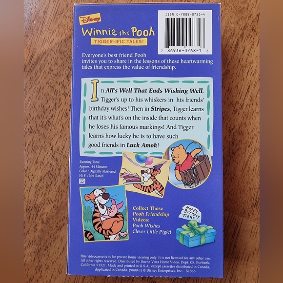 Winnie the Pooh Disney TIGGER-IFIC TALES! Friendship VHS - Picture 3 of 4